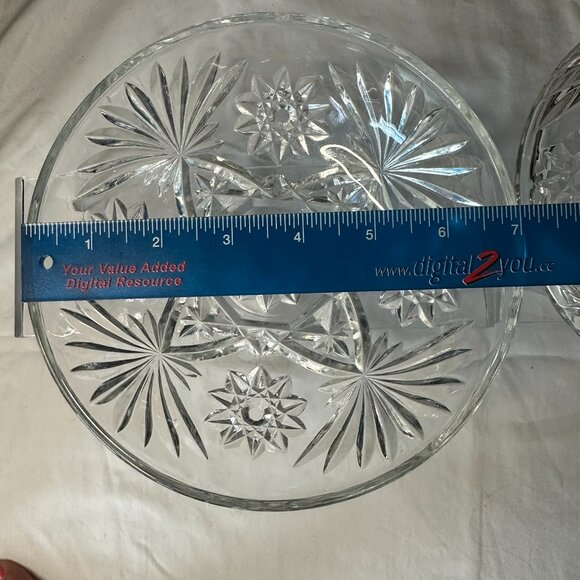 Anchor Hocking Star of David (EAPC) Glass Candy Dish with Lid Large Vintage - Picture 8 of 15